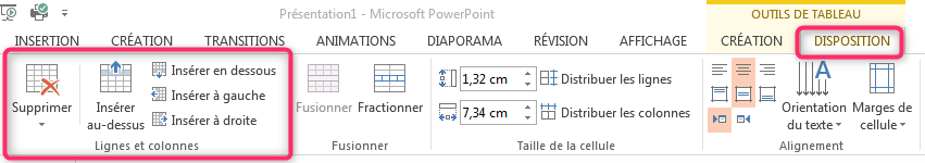 Insérer et formater un tableau